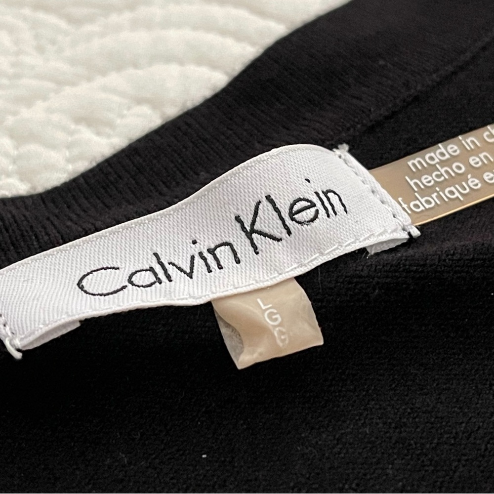 CALVIN KLEIN Sweater Top V-Neck 3/4 Length Sleeve Size Large - Picture 11 of 15